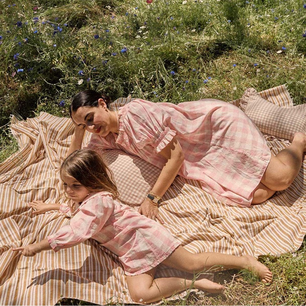 doen Sureau Dress x heather taylor in rosette gingham